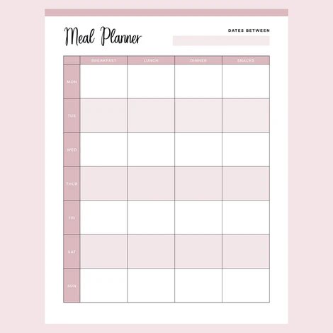 Printable Meal Prep Template